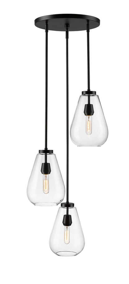 Ayra 3 Light Chandelier Matte Black