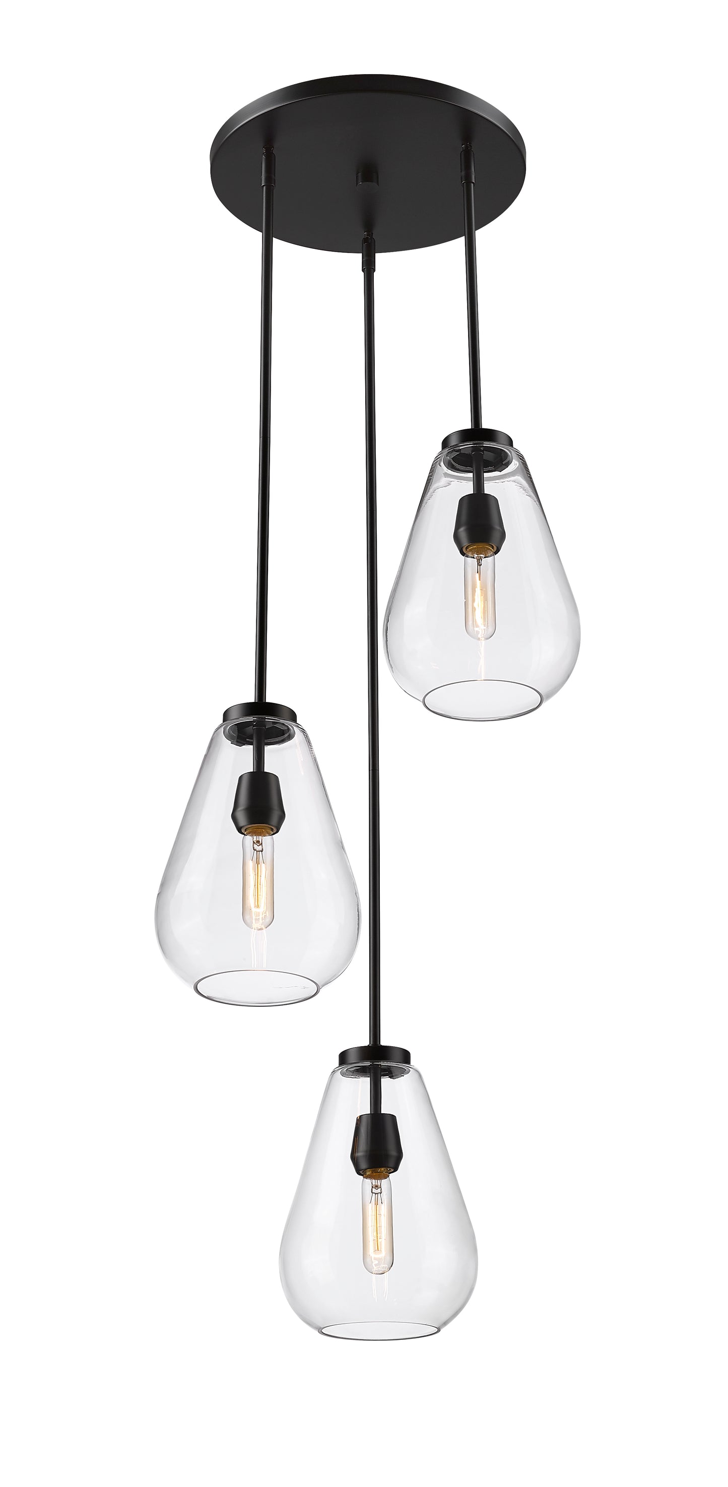 Ayra 3 Light Chandelier Matte Black