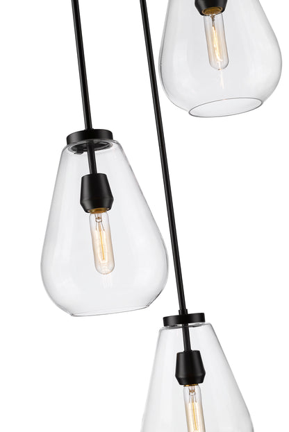 Ayra 3 Light Chandelier Matte Black