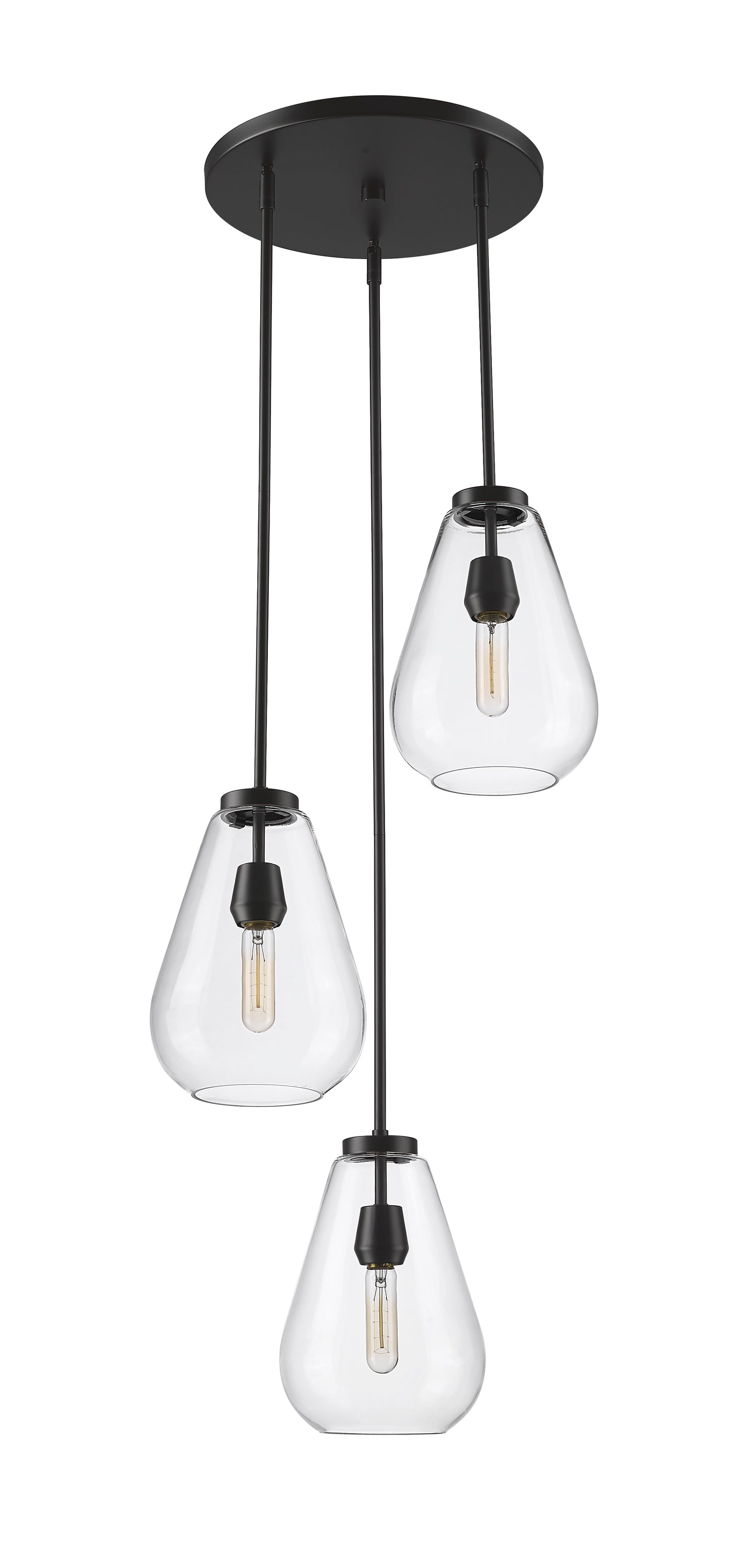 Ayra 3 Light Chandelier Matte Black
