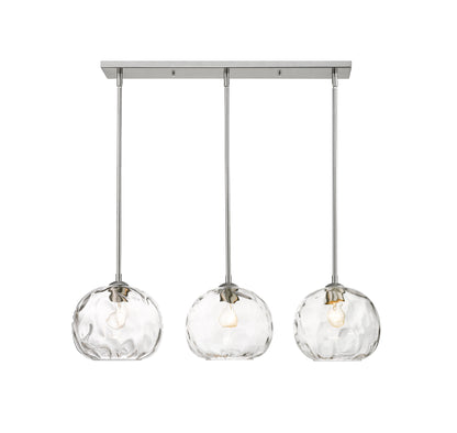 Chloe 3 Light Linear Chandelier Brushed Nickel