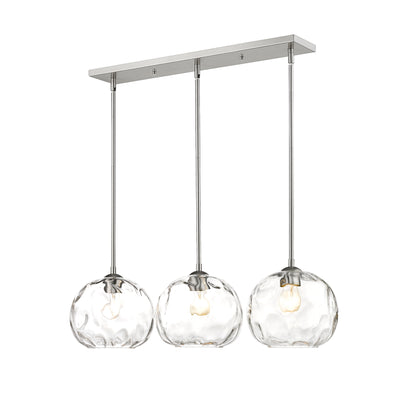 Chloe 3 Light Linear Chandelier Brushed Nickel