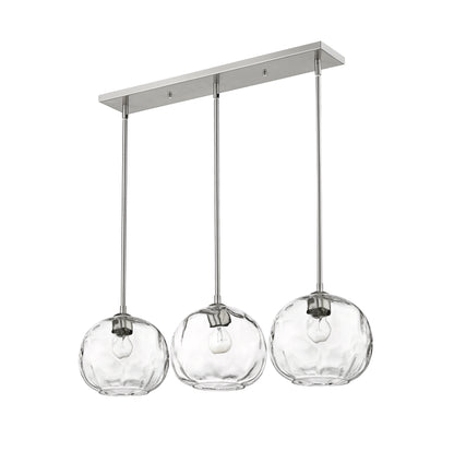 Chloe 3 Light Linear Chandelier Brushed Nickel