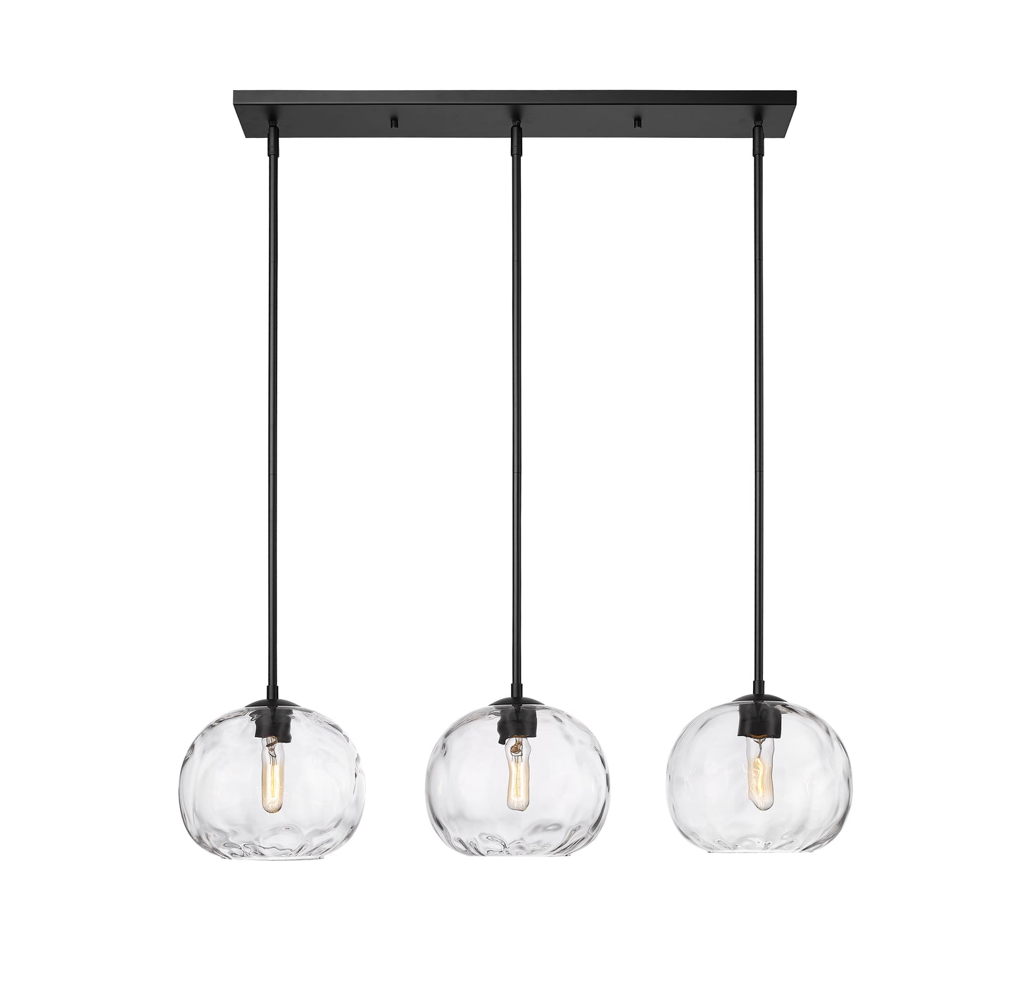 Chloe 3 Light Linear Chandelier Matte Black