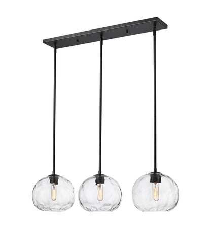Chloe 3 Light Linear Chandelier Matte Black