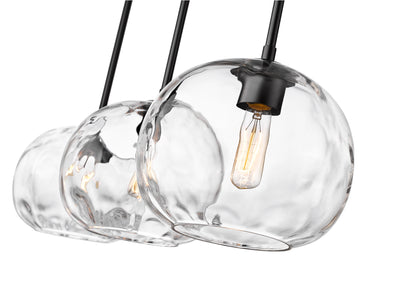 Chloe 3 Light Linear Chandelier Matte Black
