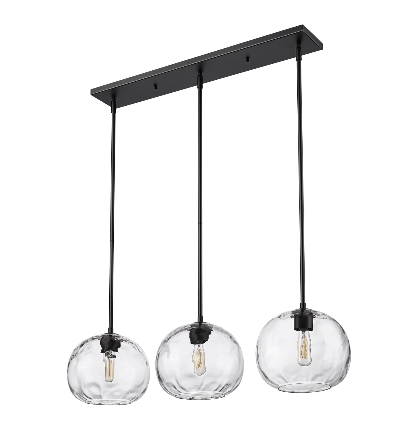 Chloe 3 Light Linear Chandelier Matte Black