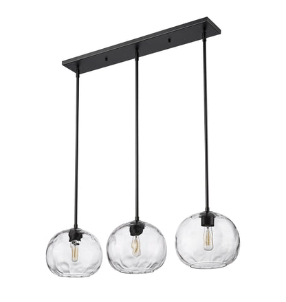 Chloe 3 Light Linear Chandelier Matte Black