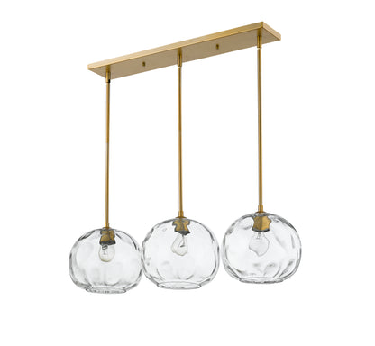 Chloe 3 Light Linear Chandelier Olde Brass