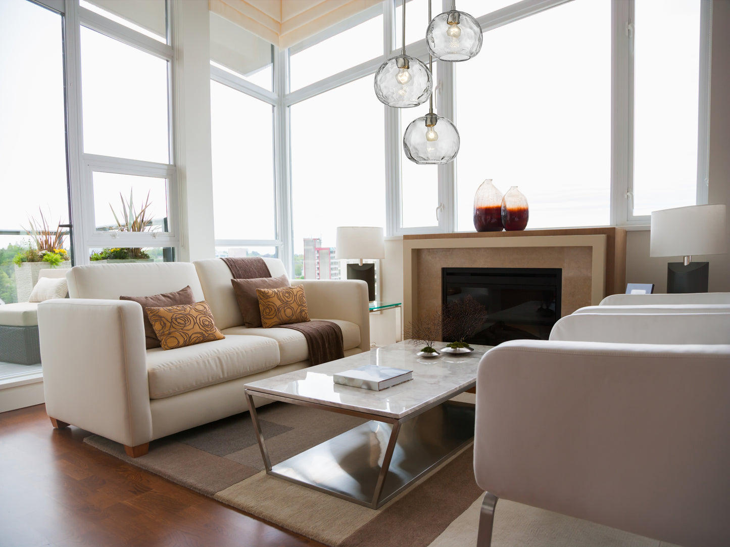 Chloe 3 Light Chandelier Brushed Nickel