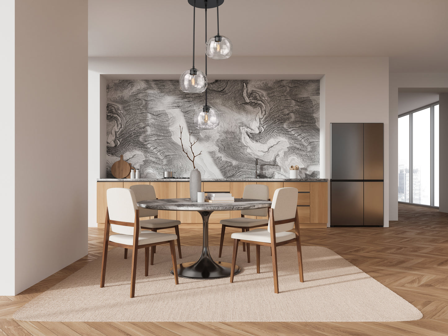 Chloe 3 Light Chandelier Matte Black