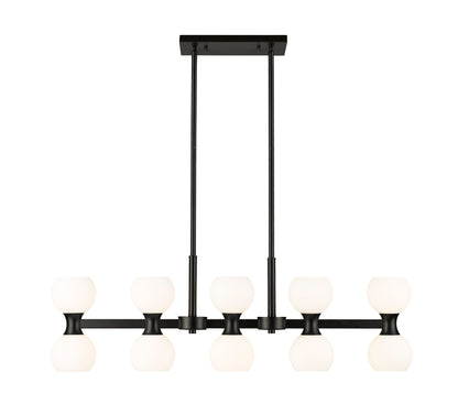 Artemis 10 Light Linear Chandelier Matte Black