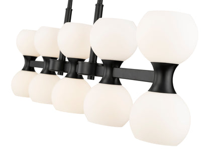 Artemis 10 Light Linear Chandelier Matte Black