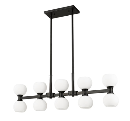 Artemis 10 Light Linear Chandelier Matte Black