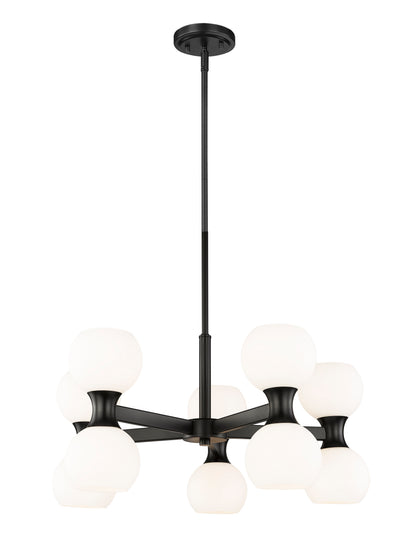 Artemis 10 Light Chandelier Matte Black