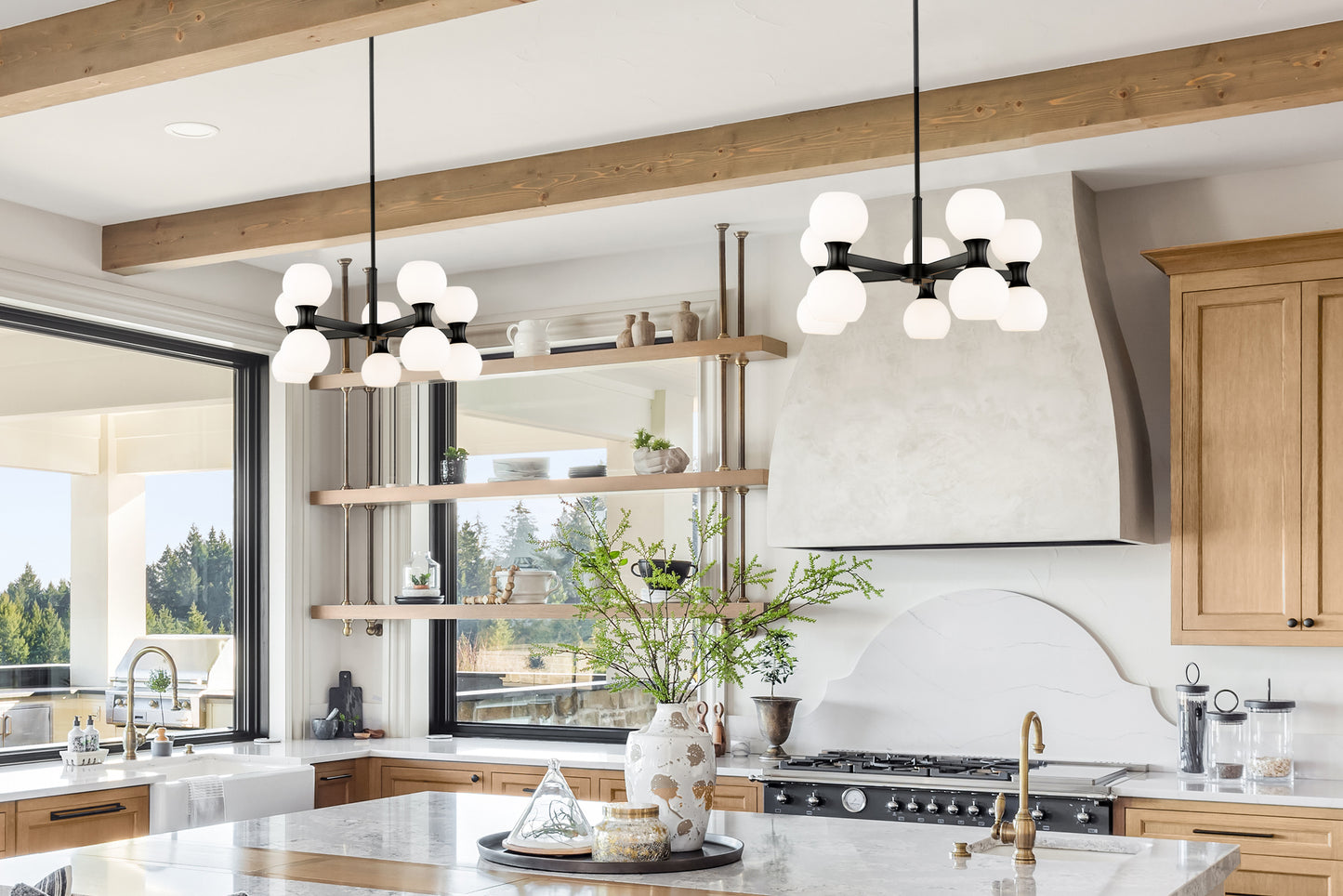 Artemis 10 Light Chandelier Matte Black