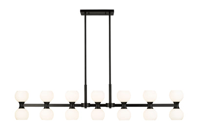 Artemis 14 Light Linear Chandelier Matte Black