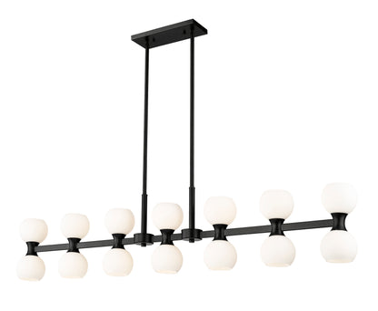 Artemis 14 Light Linear Chandelier Matte Black