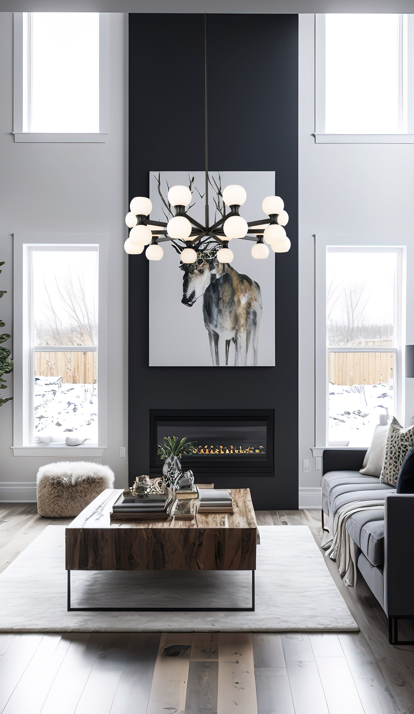 Artemis 20 Light Chandelier Matte Black
