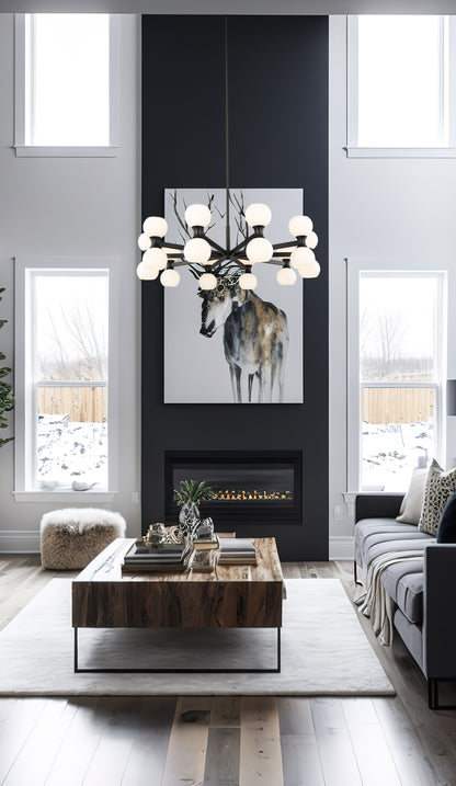 Artemis 20 Light Chandelier Matte Black