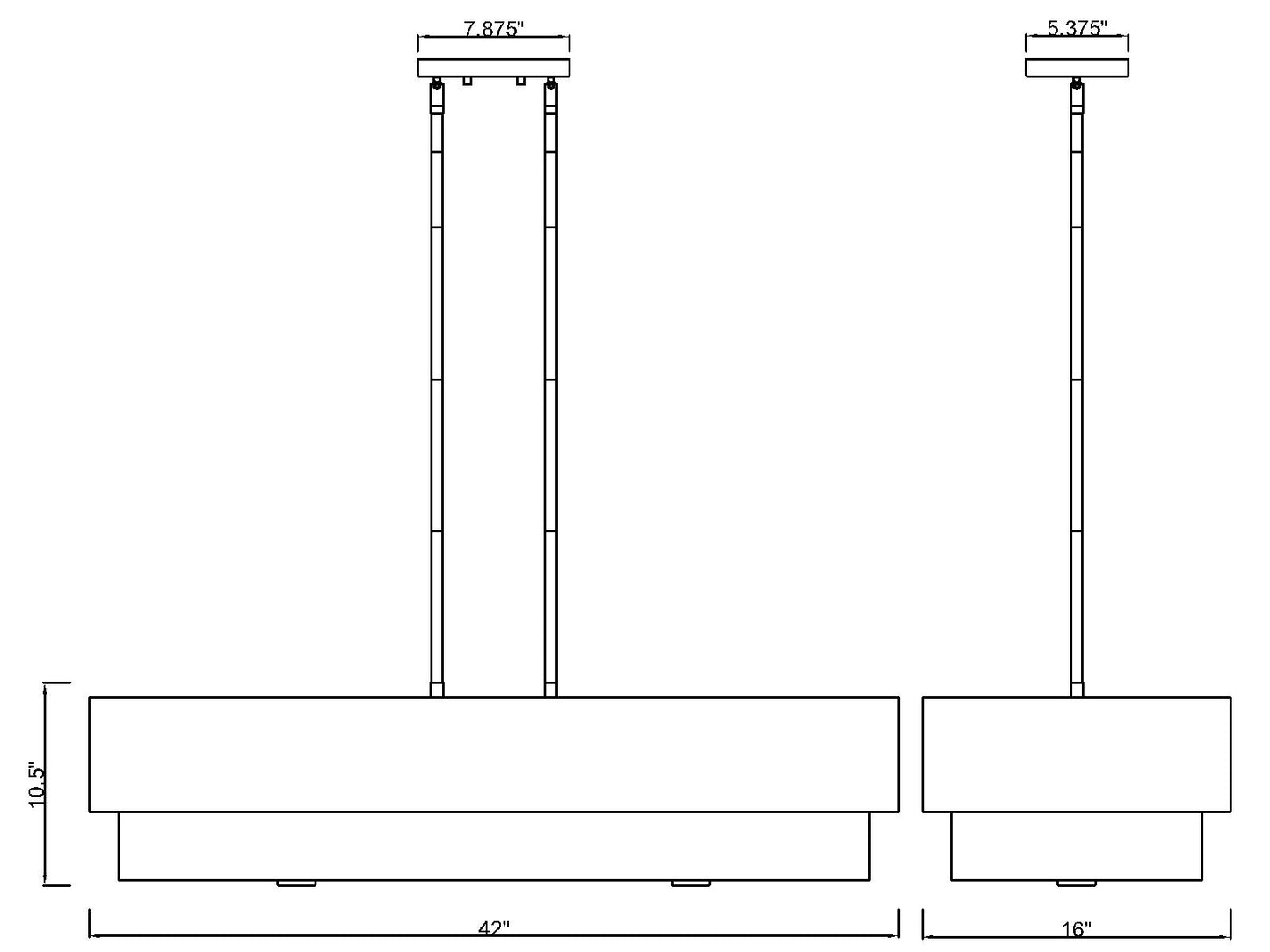 Counterpoint 5 Light Linear Chandelier Matte Black