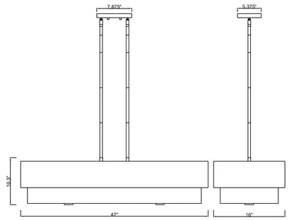 Counterpoint 5 Light Linear Chandelier Matte Black