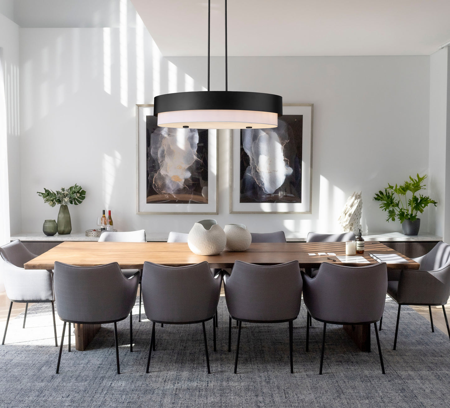 Counterpoint 5 Light Linear Chandelier Matte Black