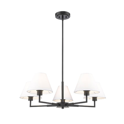 Leila 5 Light Chandelier Matte Black