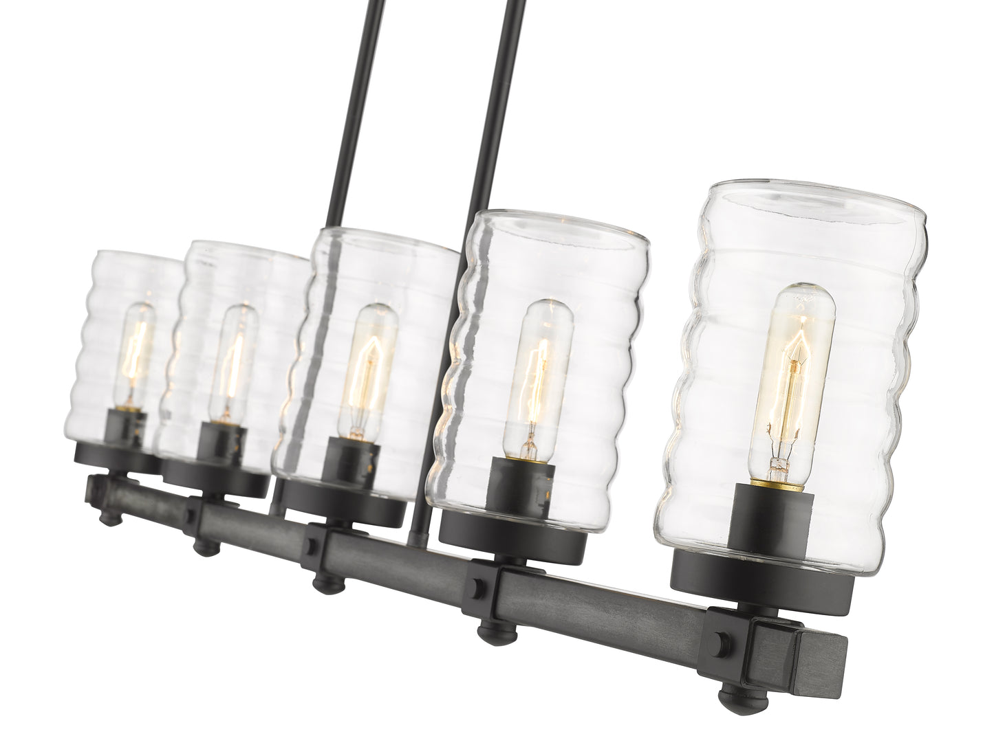 Tahoe 5 Light Outdoor Linear Chandelier Ashen Barnboard