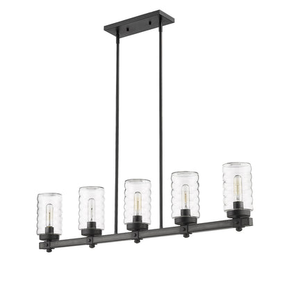 Tahoe 5 Light Outdoor Linear Chandelier Ashen Barnboard