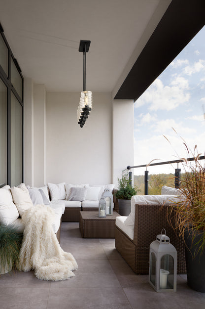 Tahoe 5 Light Outdoor Linear Chandelier Ashen Barnboard
