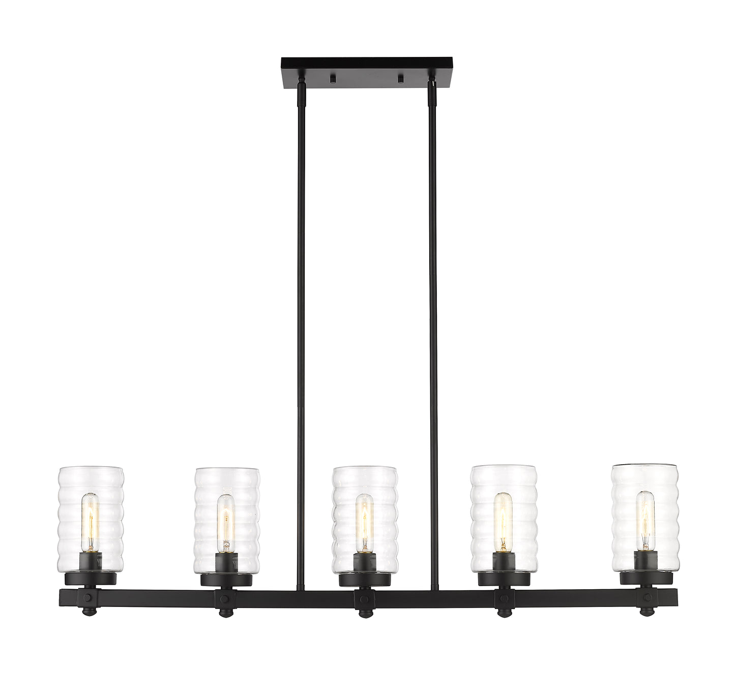 Tahoe 5 Light Outdoor Linear Chandelier Matte Black