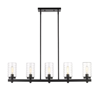 Tahoe 5 Light Outdoor Linear Chandelier Matte Black