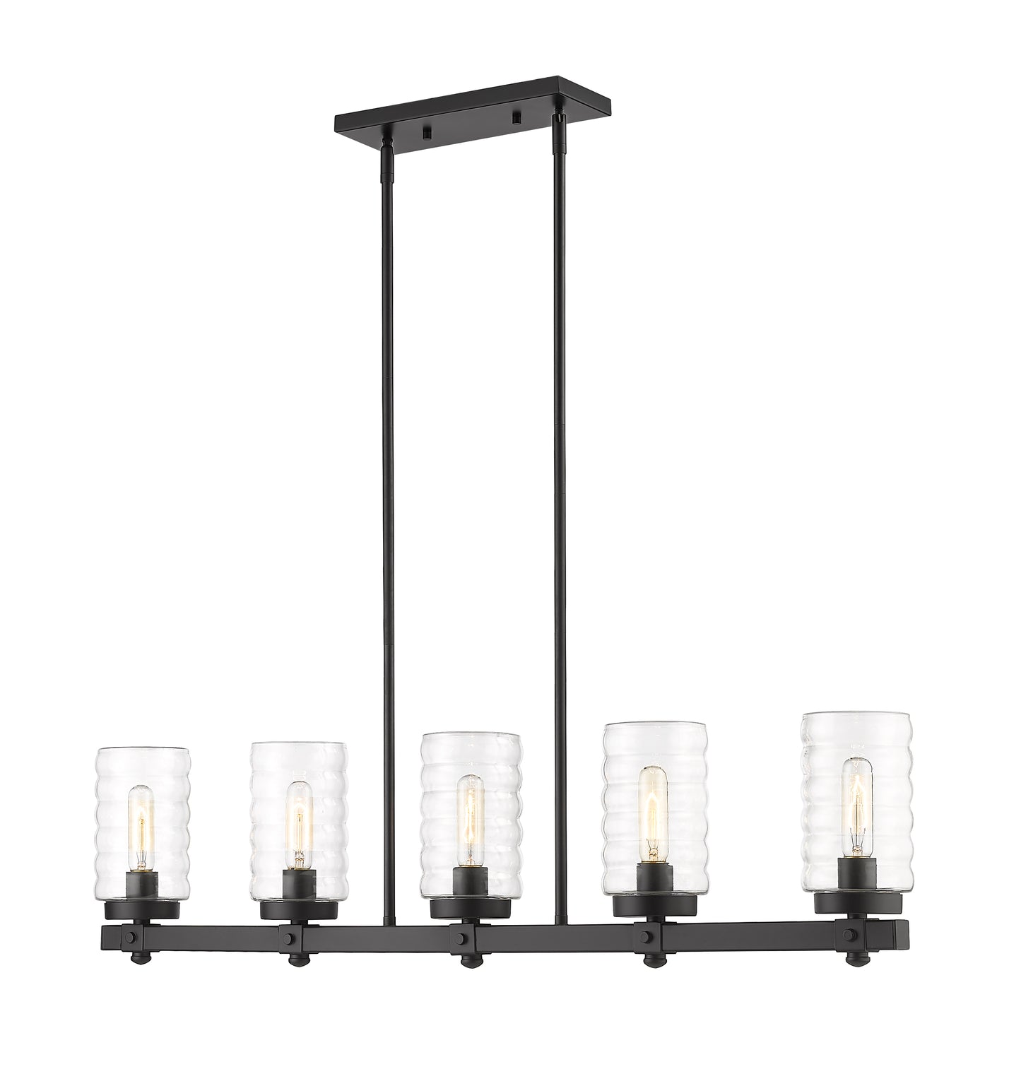 Tahoe 5 Light Outdoor Linear Chandelier Matte Black