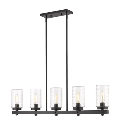 Tahoe 5 Light Outdoor Linear Chandelier Matte Black