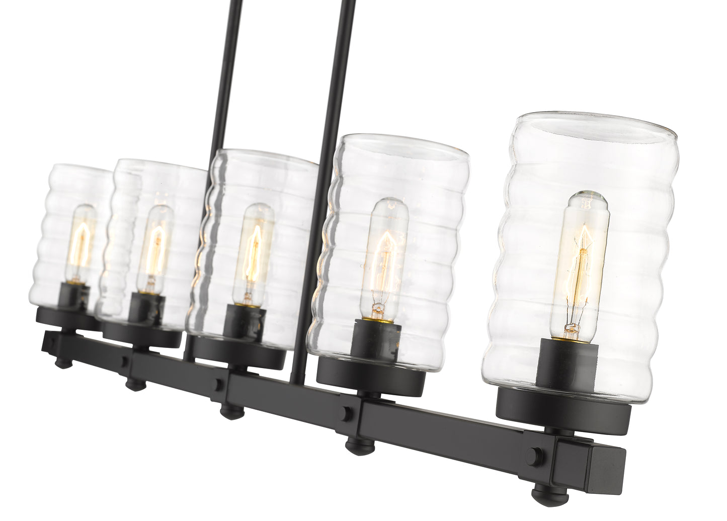 Tahoe 5 Light Outdoor Linear Chandelier Matte Black