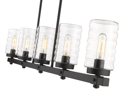 Tahoe 5 Light Outdoor Linear Chandelier Matte Black