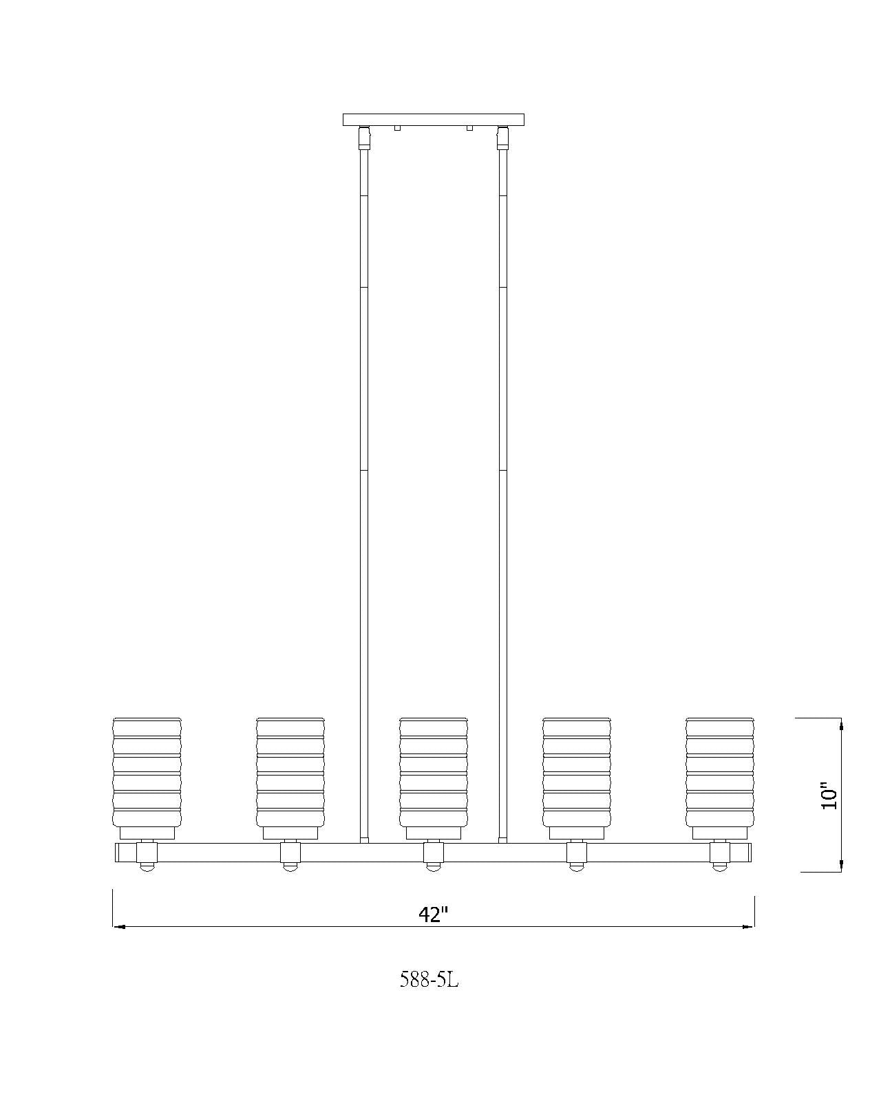 Tahoe 5 Light Outdoor Linear Chandelier Matte Black