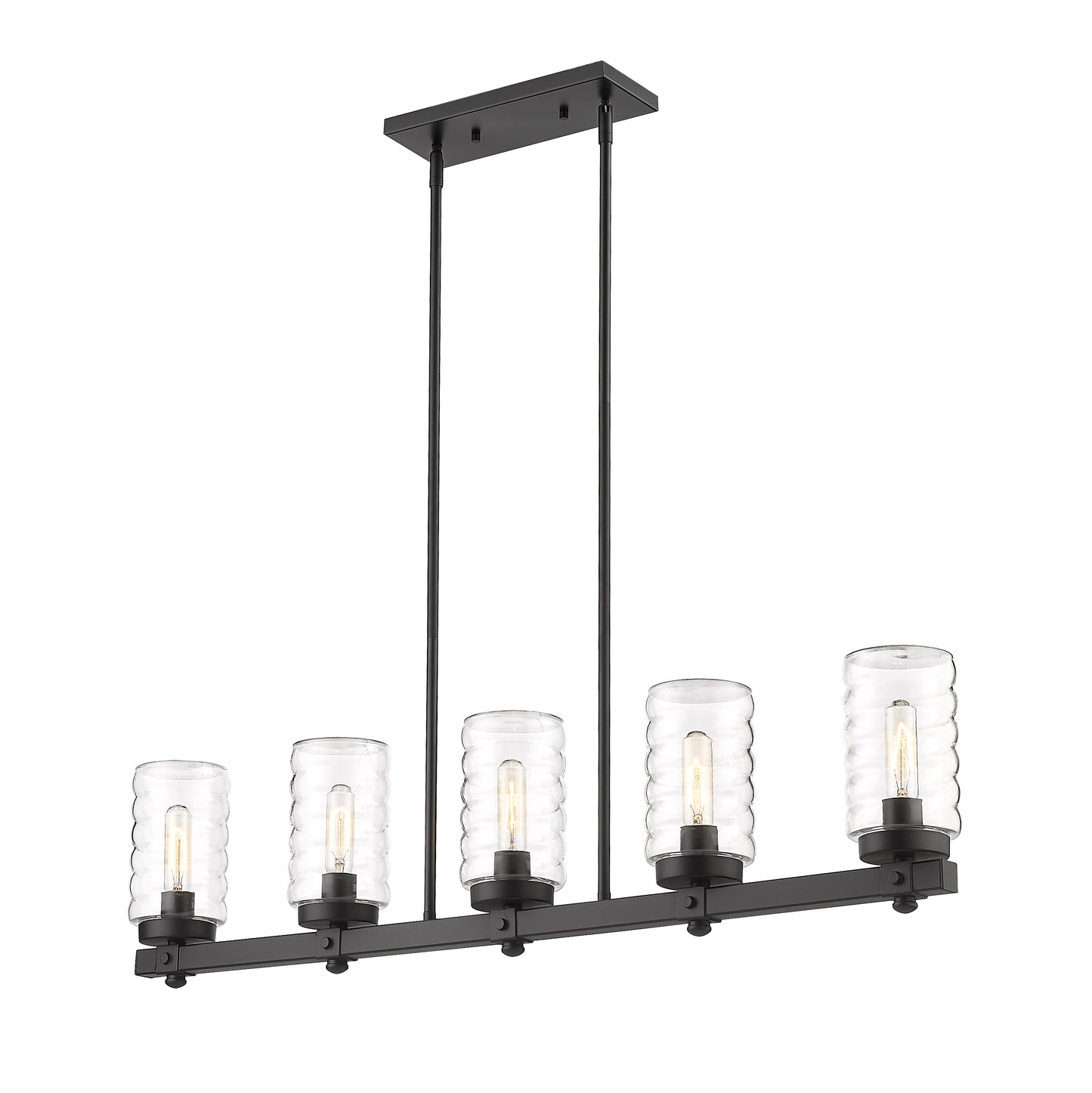 Tahoe 5 Light Outdoor Linear Chandelier Matte Black