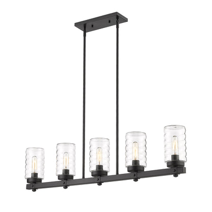 Tahoe 5 Light Outdoor Linear Chandelier Matte Black