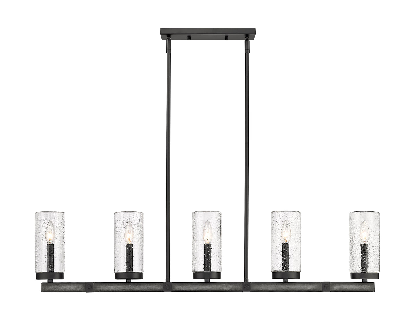 Marlow 5 Light Outdoor Linear Chandelier Ashen Barnboard