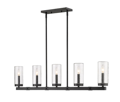 Marlow 5 Light Outdoor Linear Chandelier Matte Black