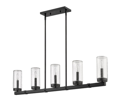 Marlow 5 Light Outdoor Linear Chandelier Matte Black