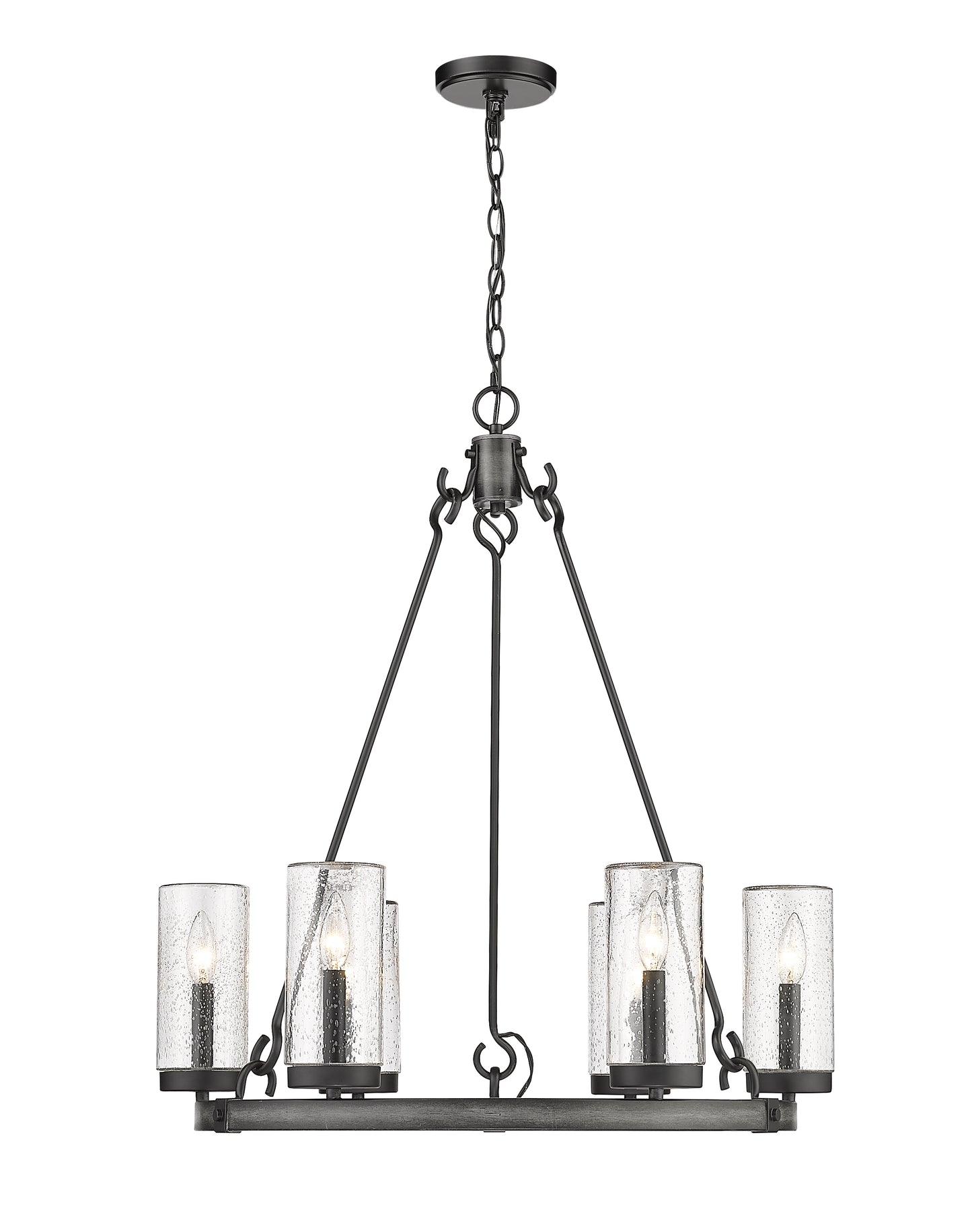 Marlow 6 Light Outdoor Chandelier Ashen Barnboard