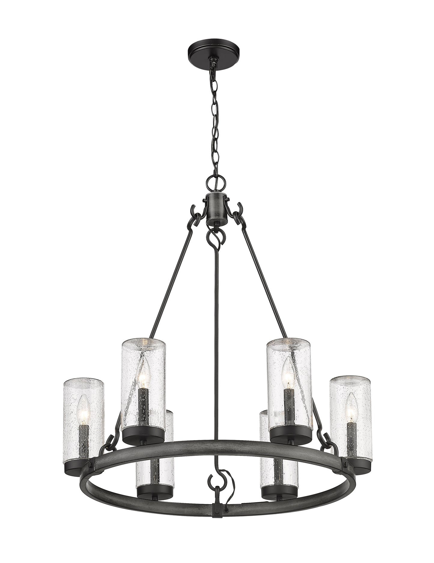 Marlow 6 Light Outdoor Chandelier Ashen Barnboard
