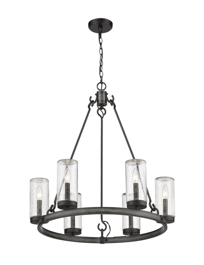 Marlow 6 Light Outdoor Chandelier Ashen Barnboard