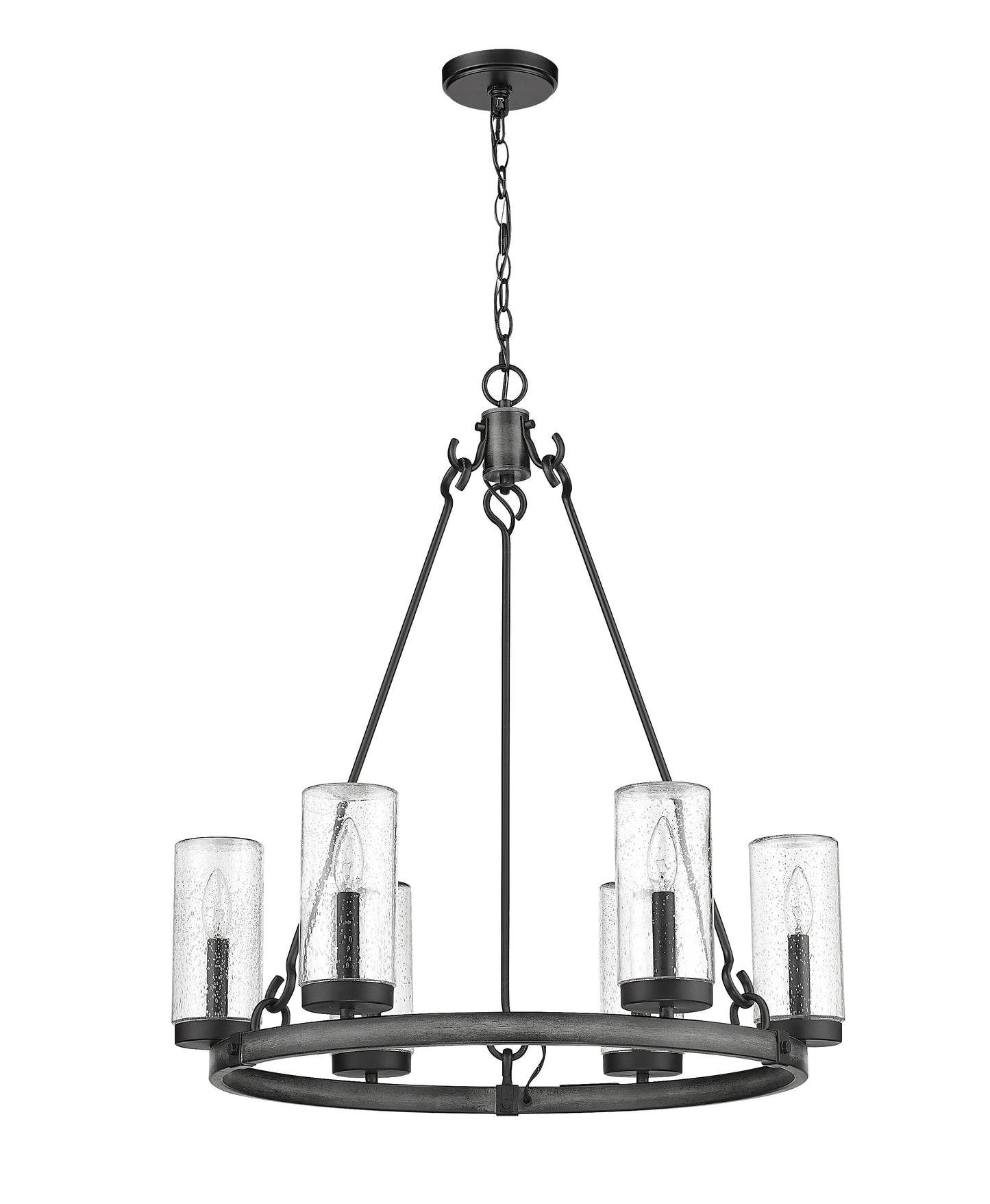 Marlow 6 Light Outdoor Chandelier Ashen Barnboard