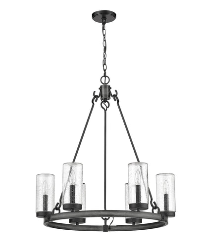 Marlow 6 Light Outdoor Chandelier Ashen Barnboard
