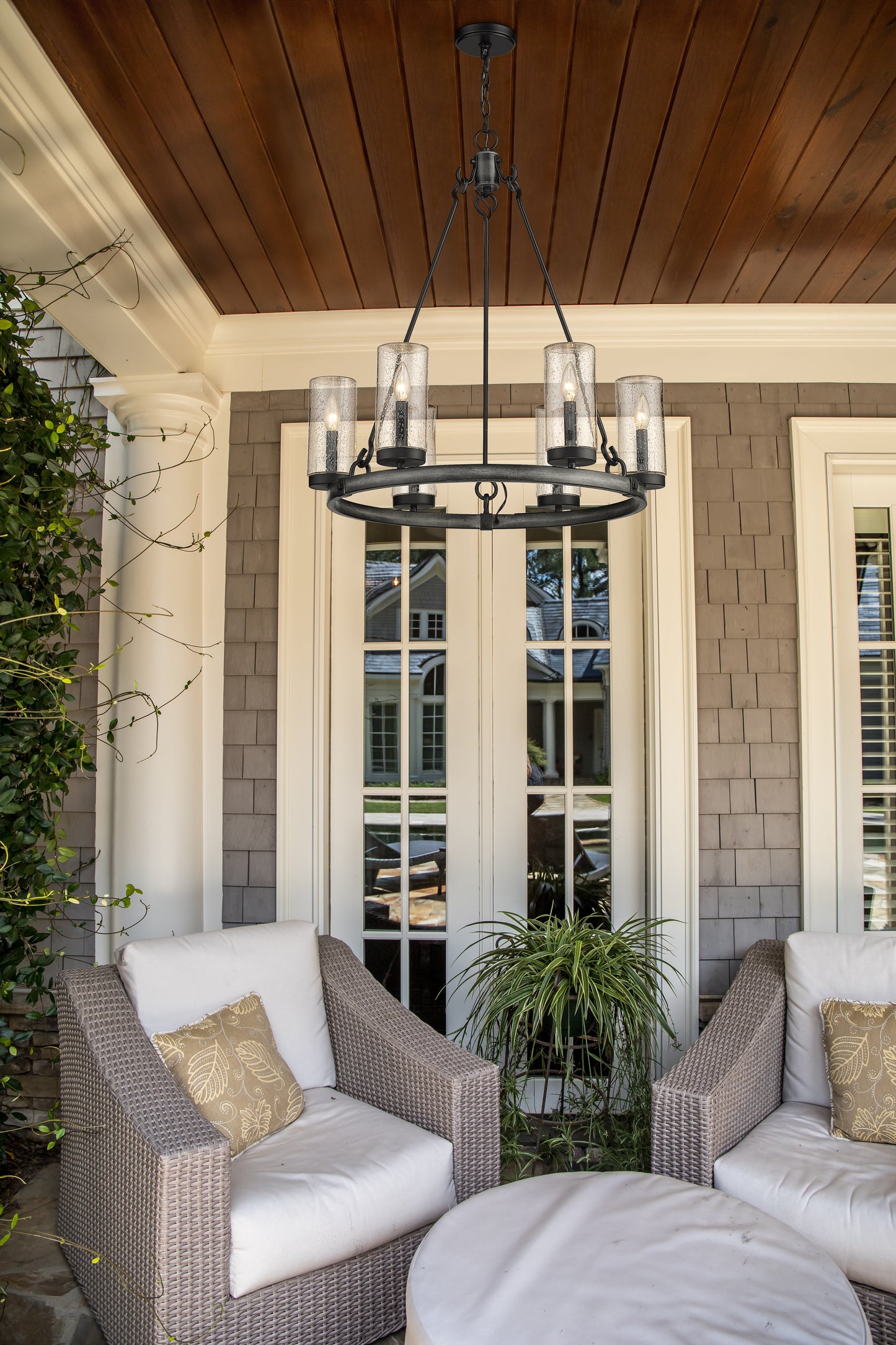 Marlow 6 Light Outdoor Chandelier Ashen Barnboard