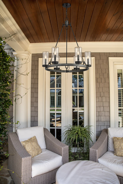 Marlow 6 Light Outdoor Chandelier Ashen Barnboard